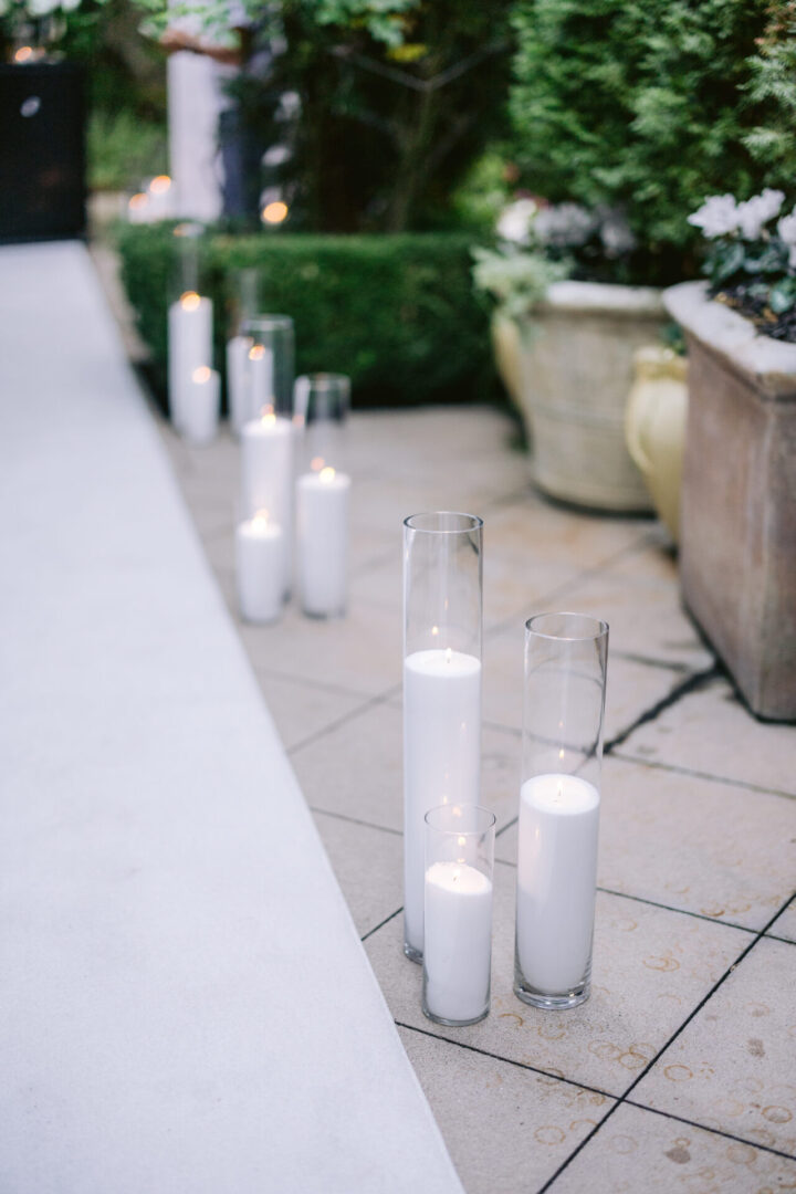 Candle Lit Path Around outdoor dining area at Cucina Venti