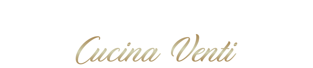 The words "THE EVENT VENUE BY" Above the Traditional Cucina Venti logo.