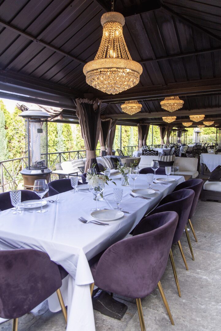 A table at Cucina Venti set up for a retirement party.