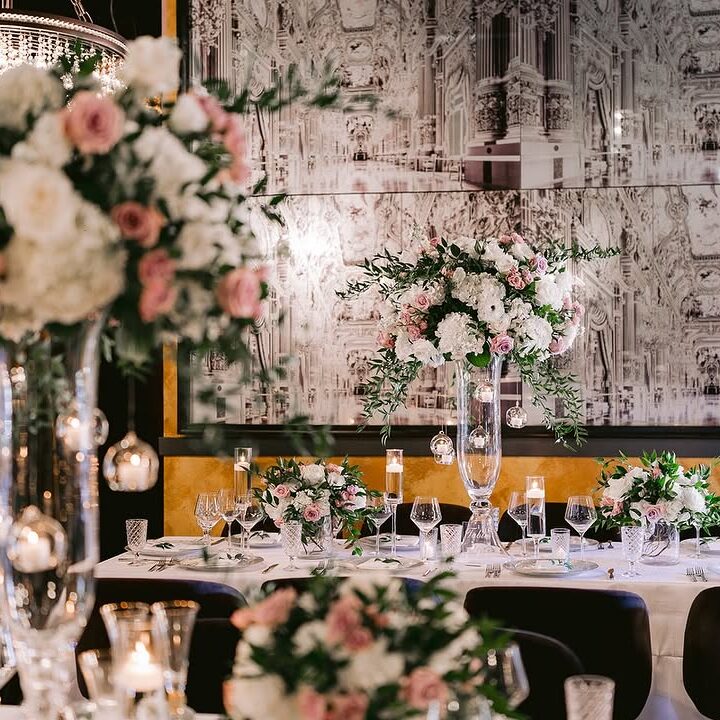 Elegantly interior design for a wedding at Cucina Venti