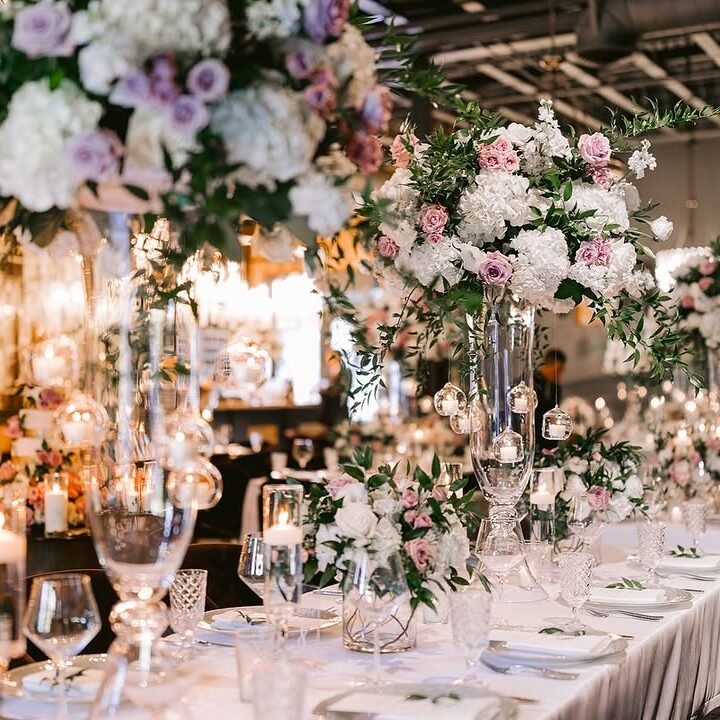 Elevated Floral Design for a wedding at Cucina Venti
