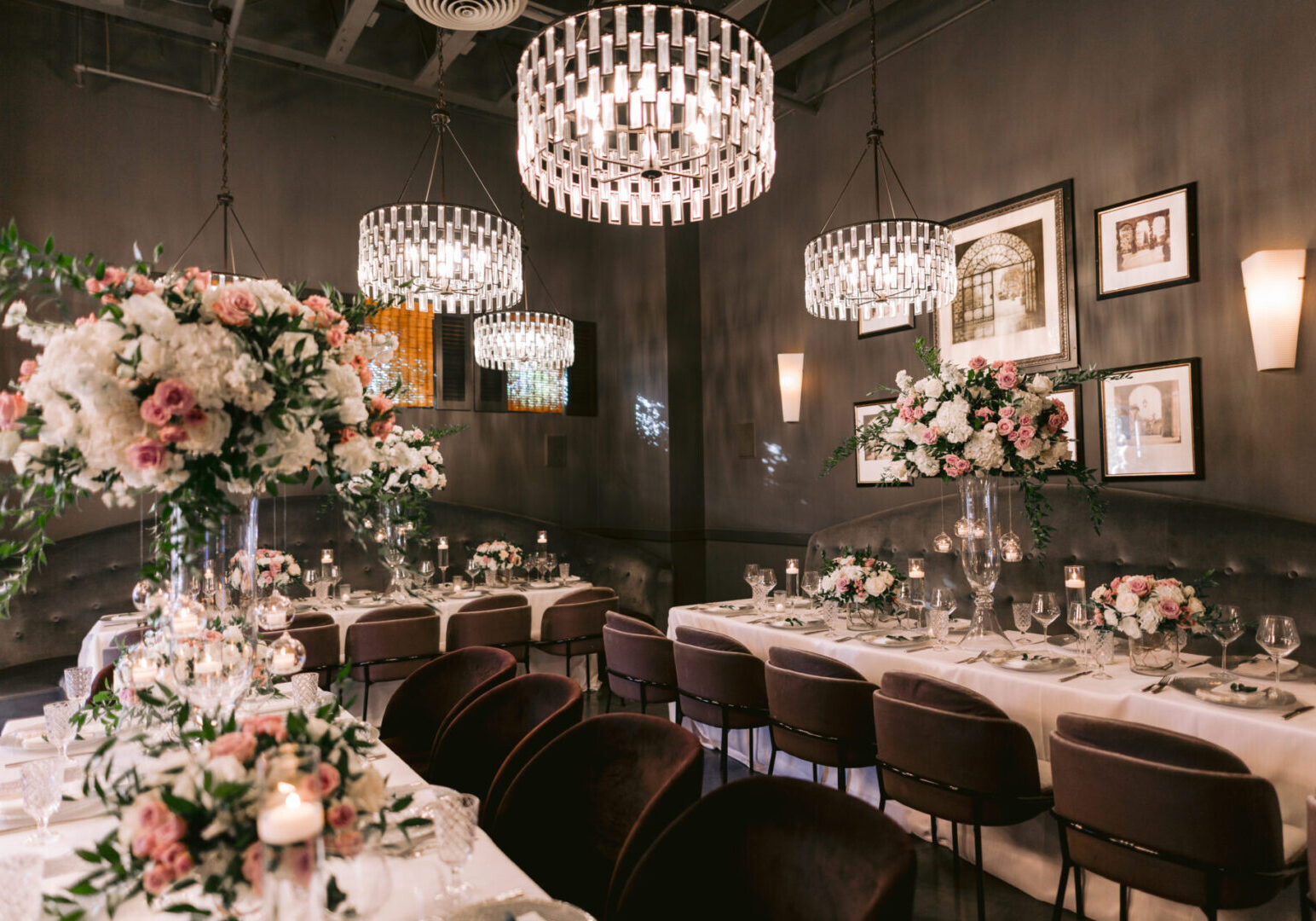 Decorated Diningroom Special engagement party decoration at Cucina Venti